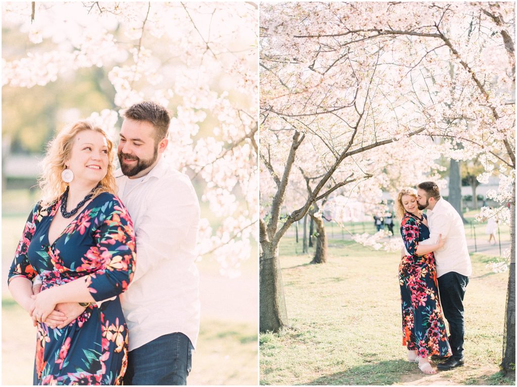 Cherry Blossom Engagement Portraits in DC