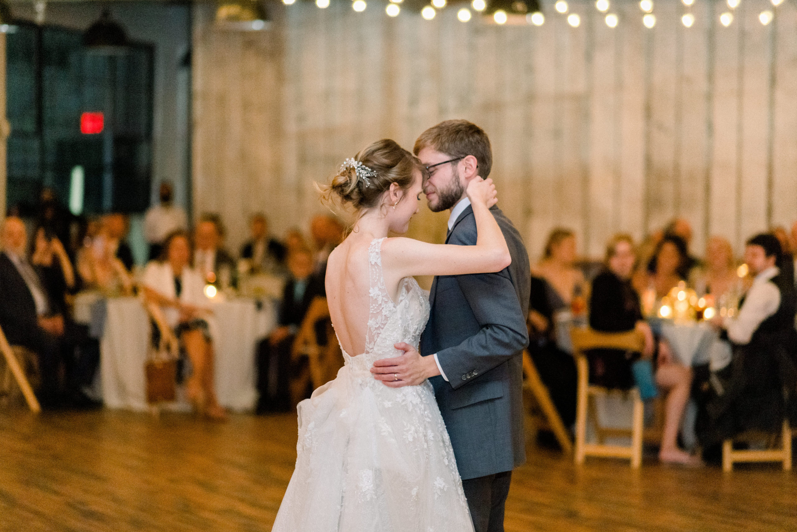couple dancing during first dance as newly married couple