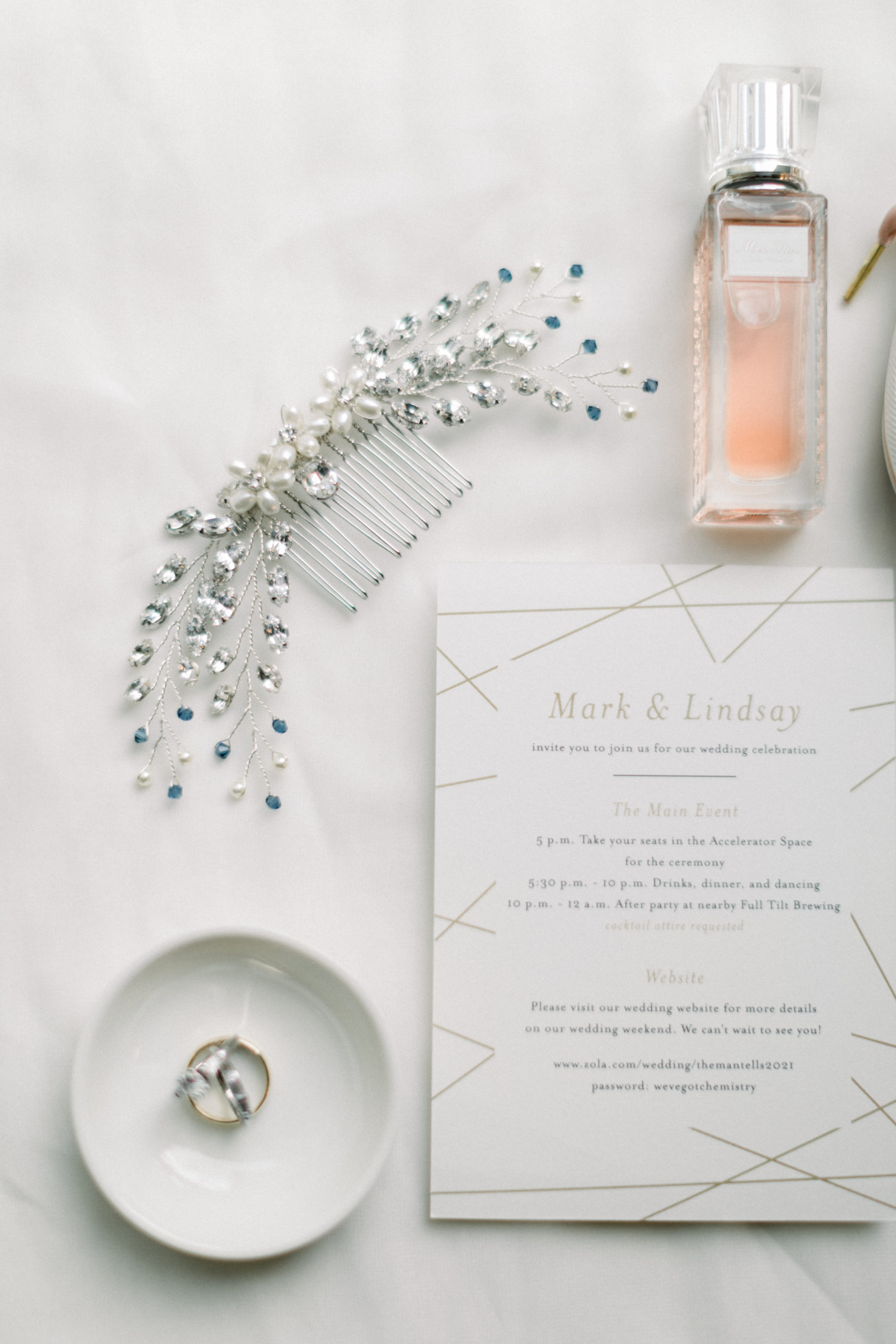 close up of bridal details at elegantly Modern Accelerator Baltimore Wedding