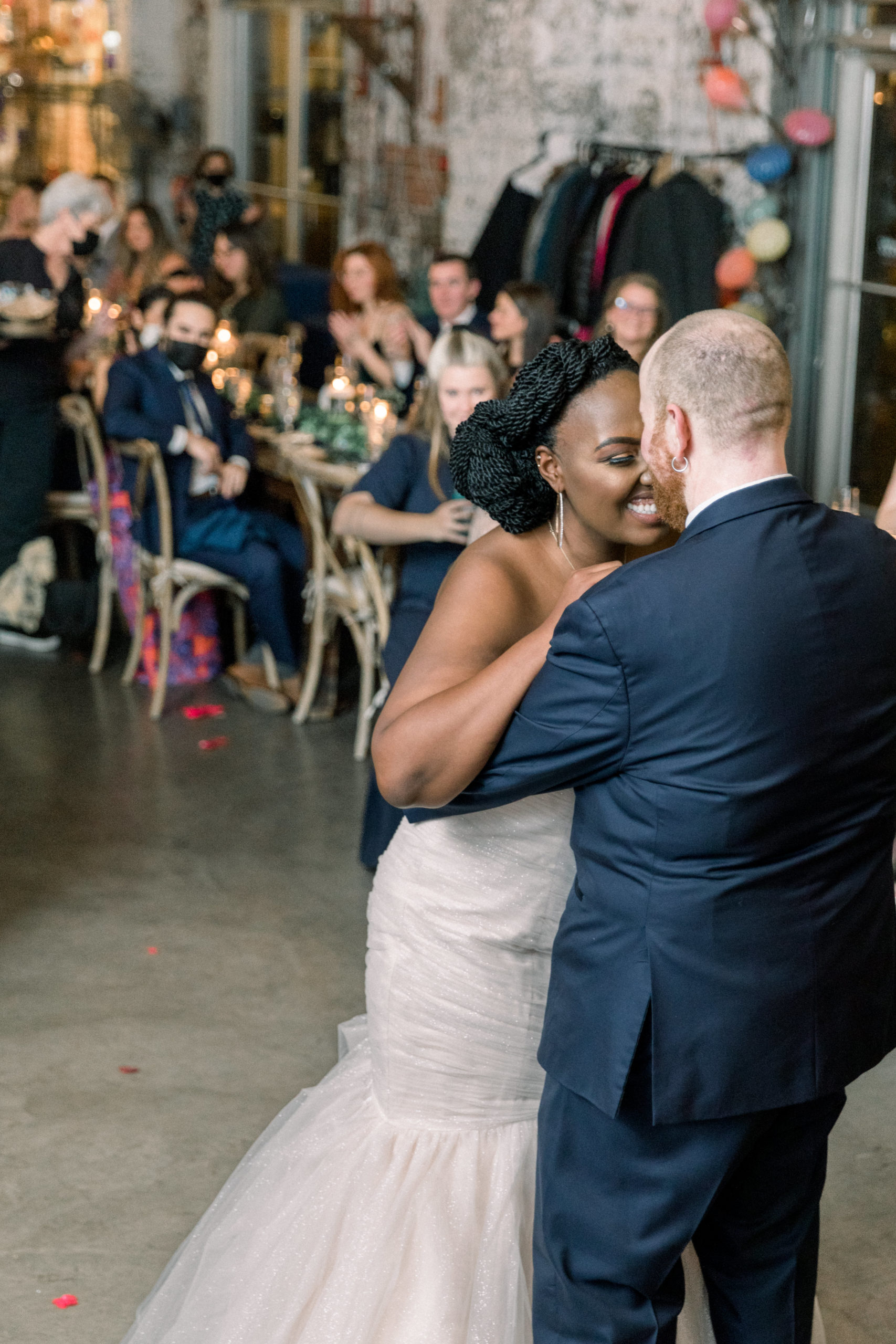 couple sharing first dance as newly married couple