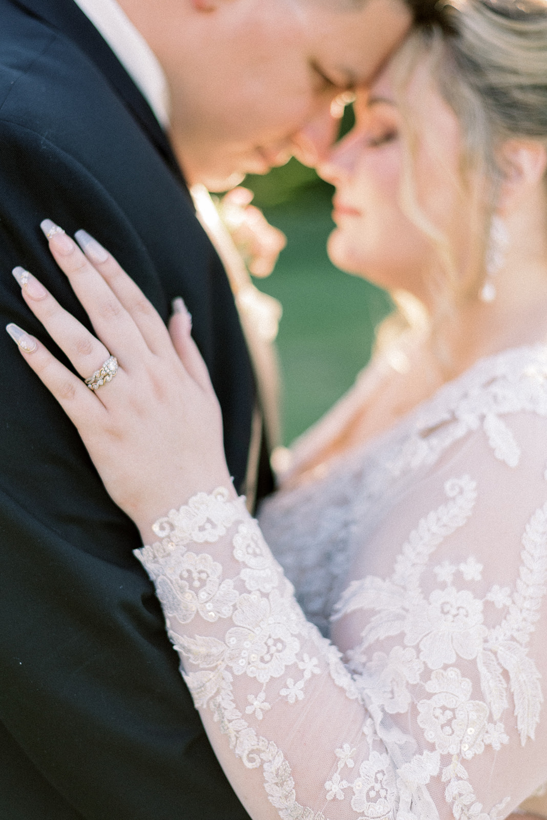 Pennsylvania wedding photographer captures bride and groom touching foreheads