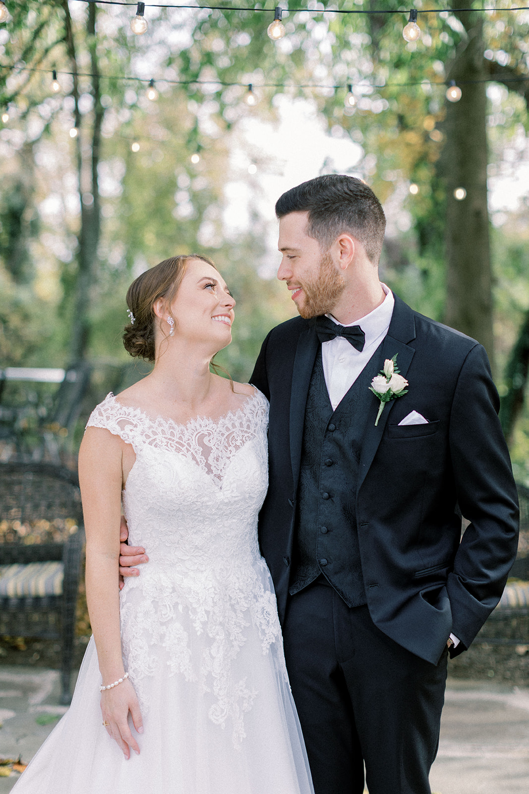 Pennsylvania wedding photographer captures bride and groom looking at one another